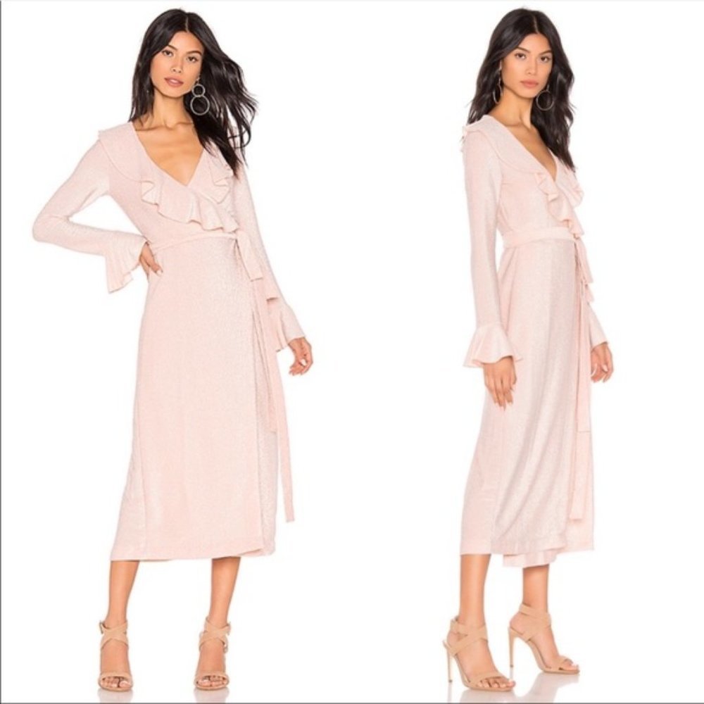 Free People One More Time Lurex Wrap Dress Size Extra Small